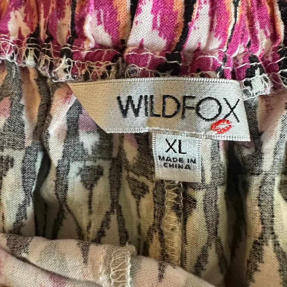 Wildfox Colorful Shorts Womens XL Pullon Pockets Casual Hi Rise Boho Beachy